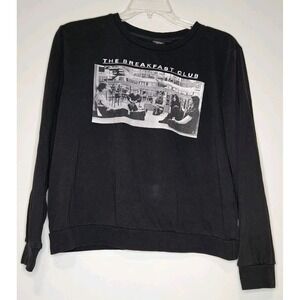 Breakfast Club Crop Sweatshirt Large 80s Movie Quote Lightweight Fleece Black